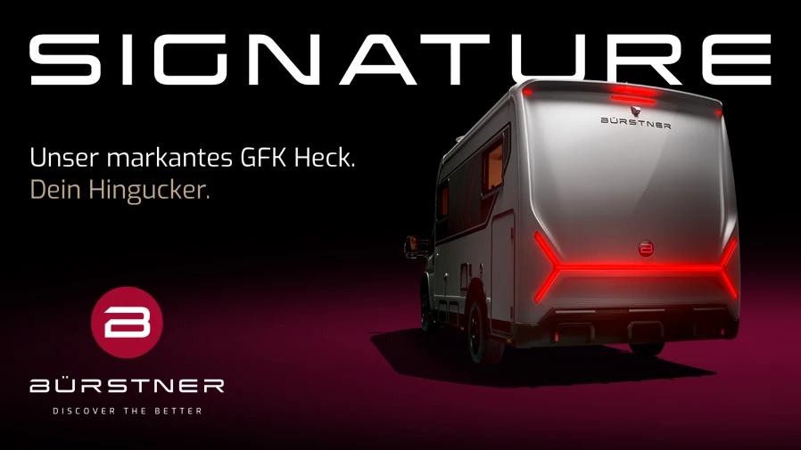 Bürstner Signature markantes GFK Heck